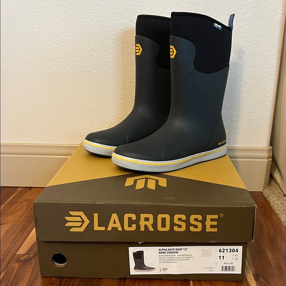 LaCrosse Dark Shadow Rubber 12" Alpha Deck Boots Mens 11M
